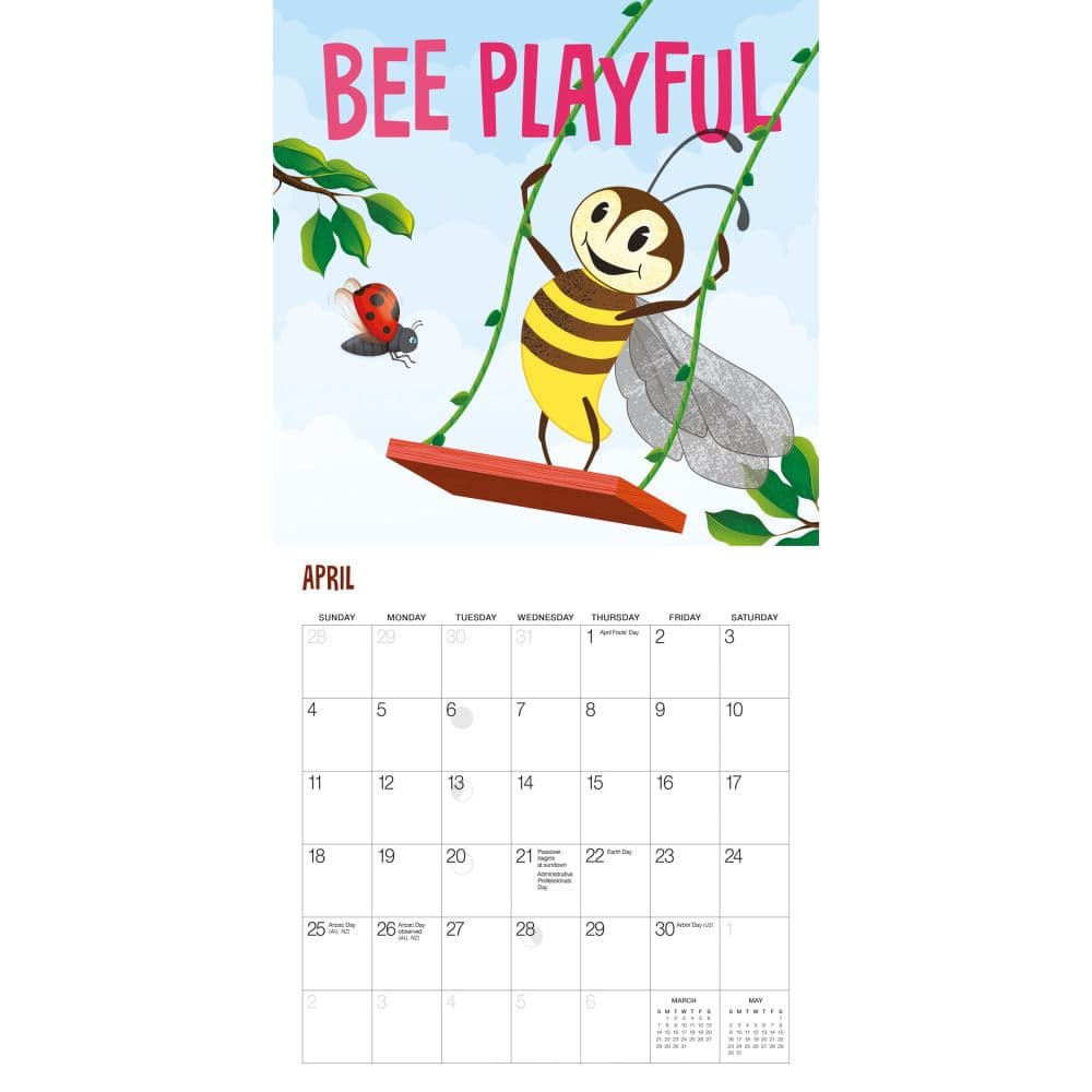 Bee Happy 2027 Mini Wall Calendar by Gladstone Media Second Alternate Image
