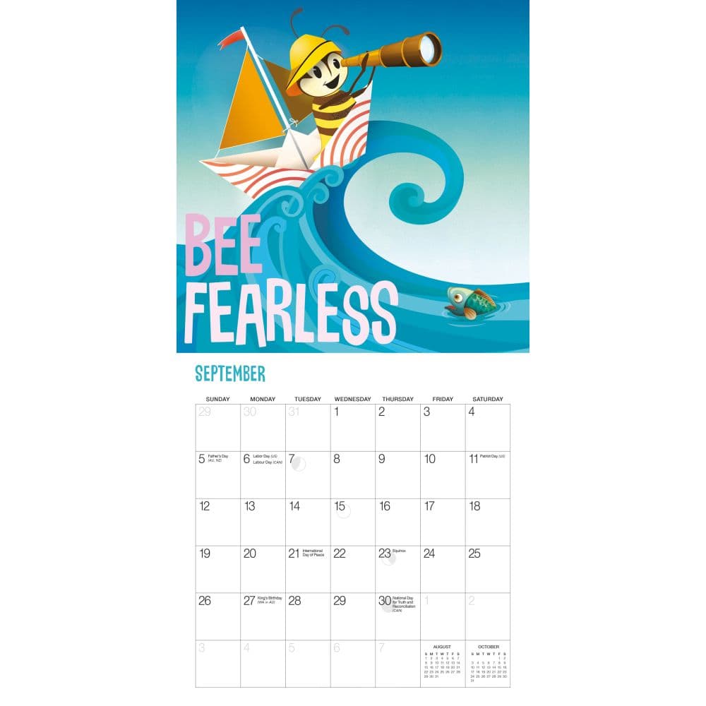 Bee Happy 2027 Mini Wall Calendar by Gladstone Media Third Alternate Image