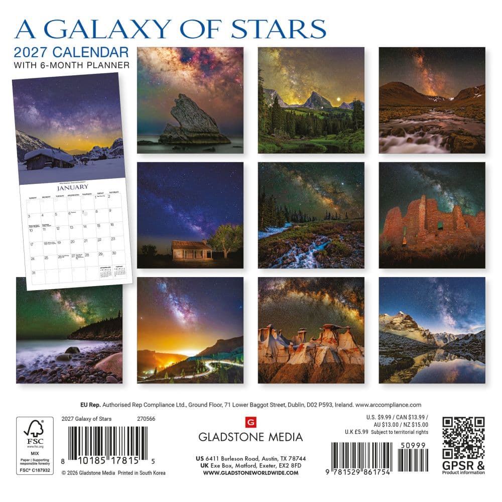 Galaxy of Stars 2027 Mini Wall Calendar by Gladstone Media First Alternate Image