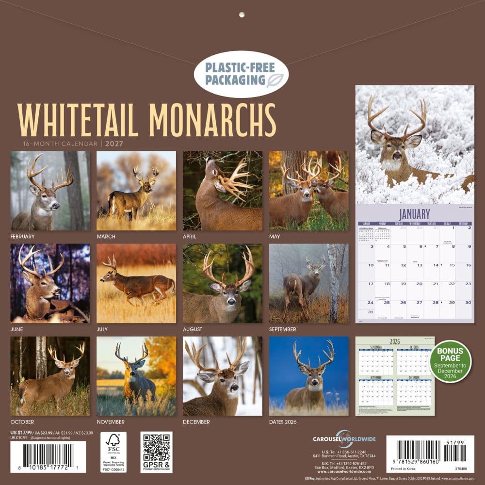 Whitetail Monarchs 2027 Wall Calendar First Alternate Image