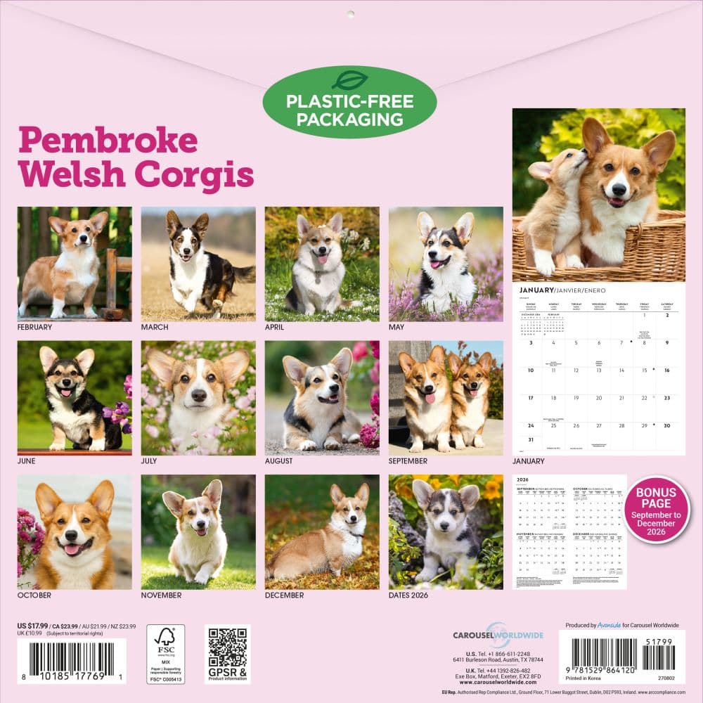 Pembroke Welsh Corgis 2027 Wall Calendar First Alternate Image