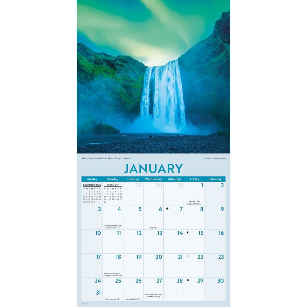 Waterfalls  2027 Mini Wall Calendar Second Alternate Image