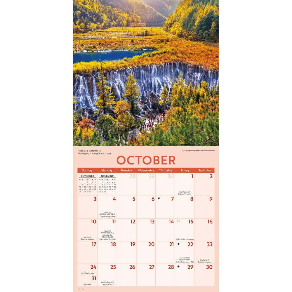 Waterfalls  2027 Mini Wall Calendar Fourth Alternate Image