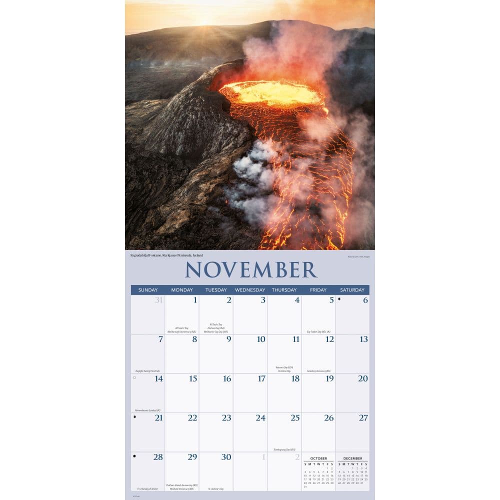 Volcanoes 2027 Wall Calendar Fourth Alternate Image