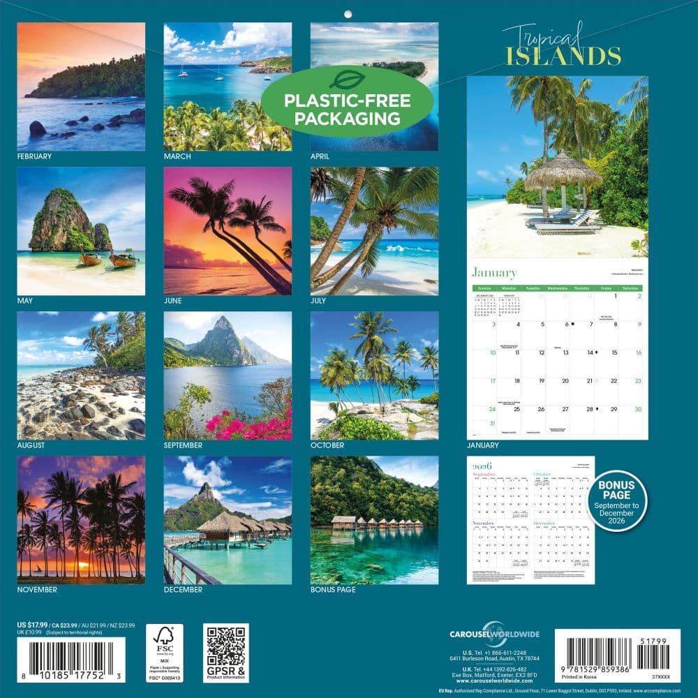 Tropical Islands 2027 Wall Calendar First Alternate Image