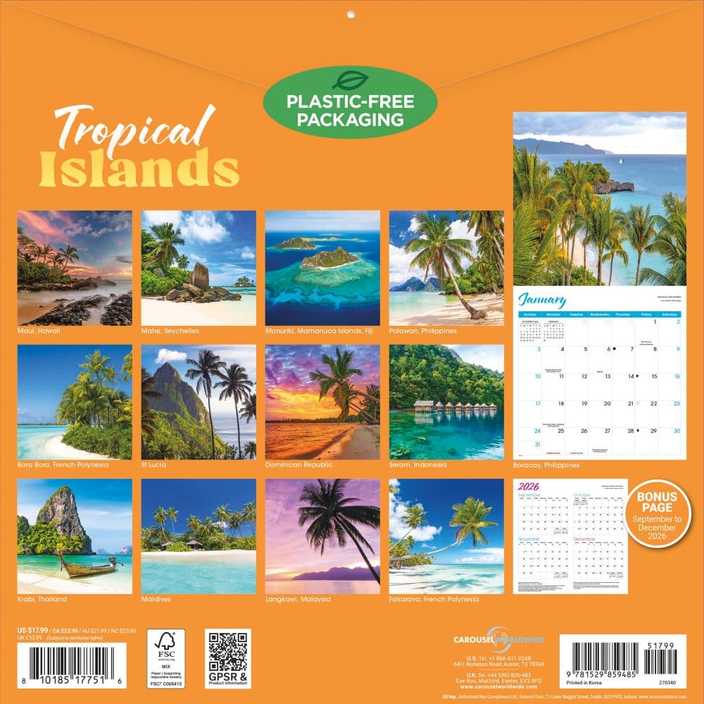 Tropical Islands 2027 Wall Calendar First Alternate Image