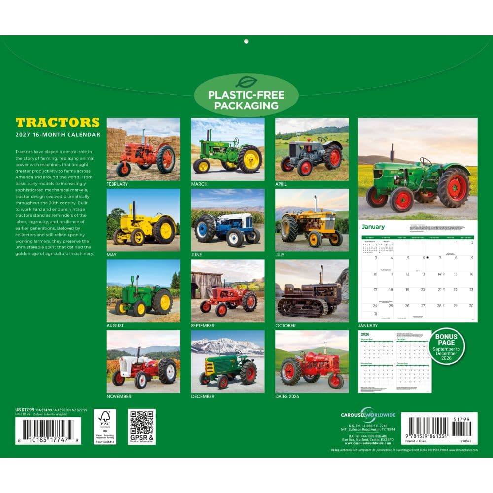 Tractors 2027 Deluxe Wall Calendar First Alternate Image