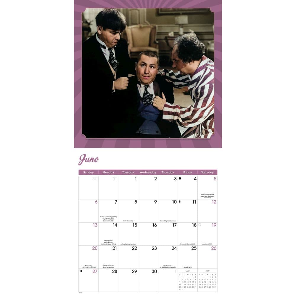 Three Stooges 2027 Wall Calendar Third Alternate Image
