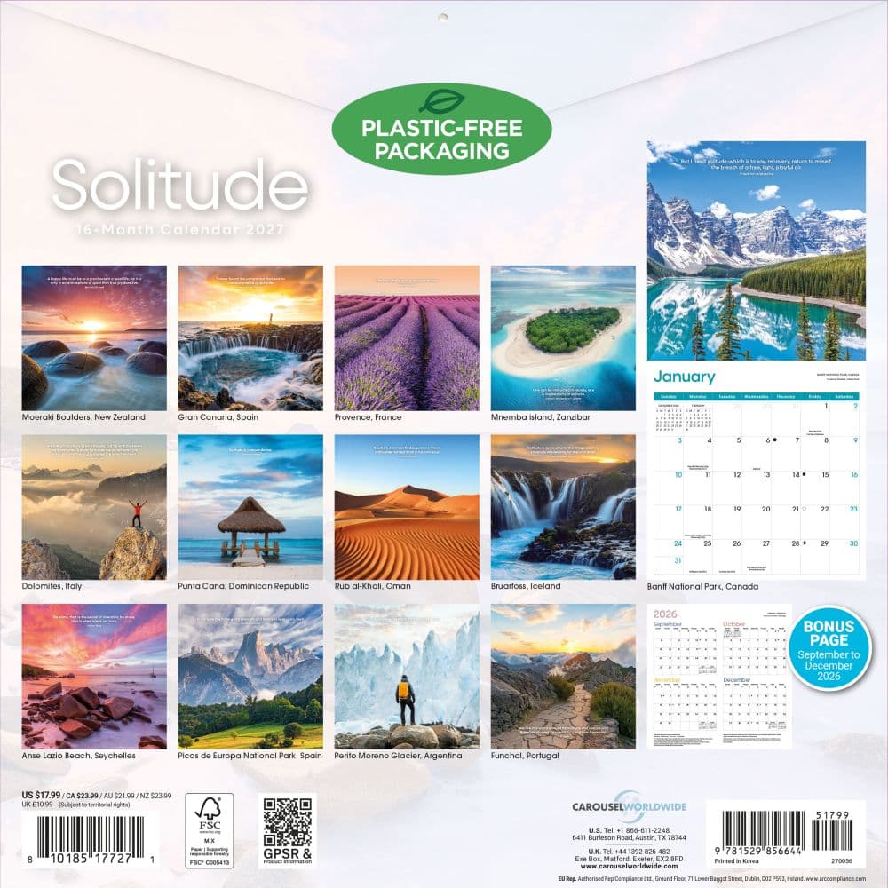 Solitude 2027 Wall Calendar First Alternate Image