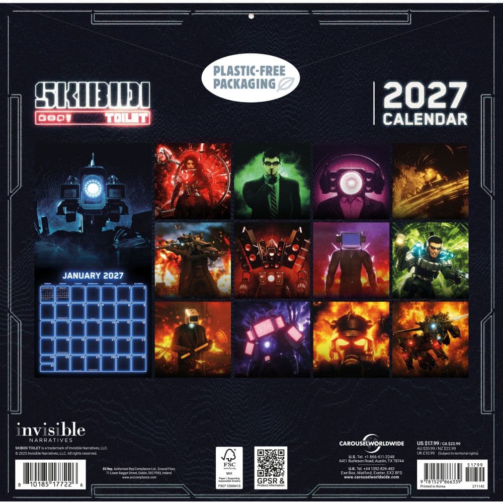 Skibidi Toilet 2027 Wall Calendar First Alternate Image