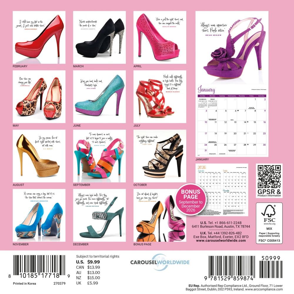 Shoes 2027 Mini Wall Calendar First Alternate Image
