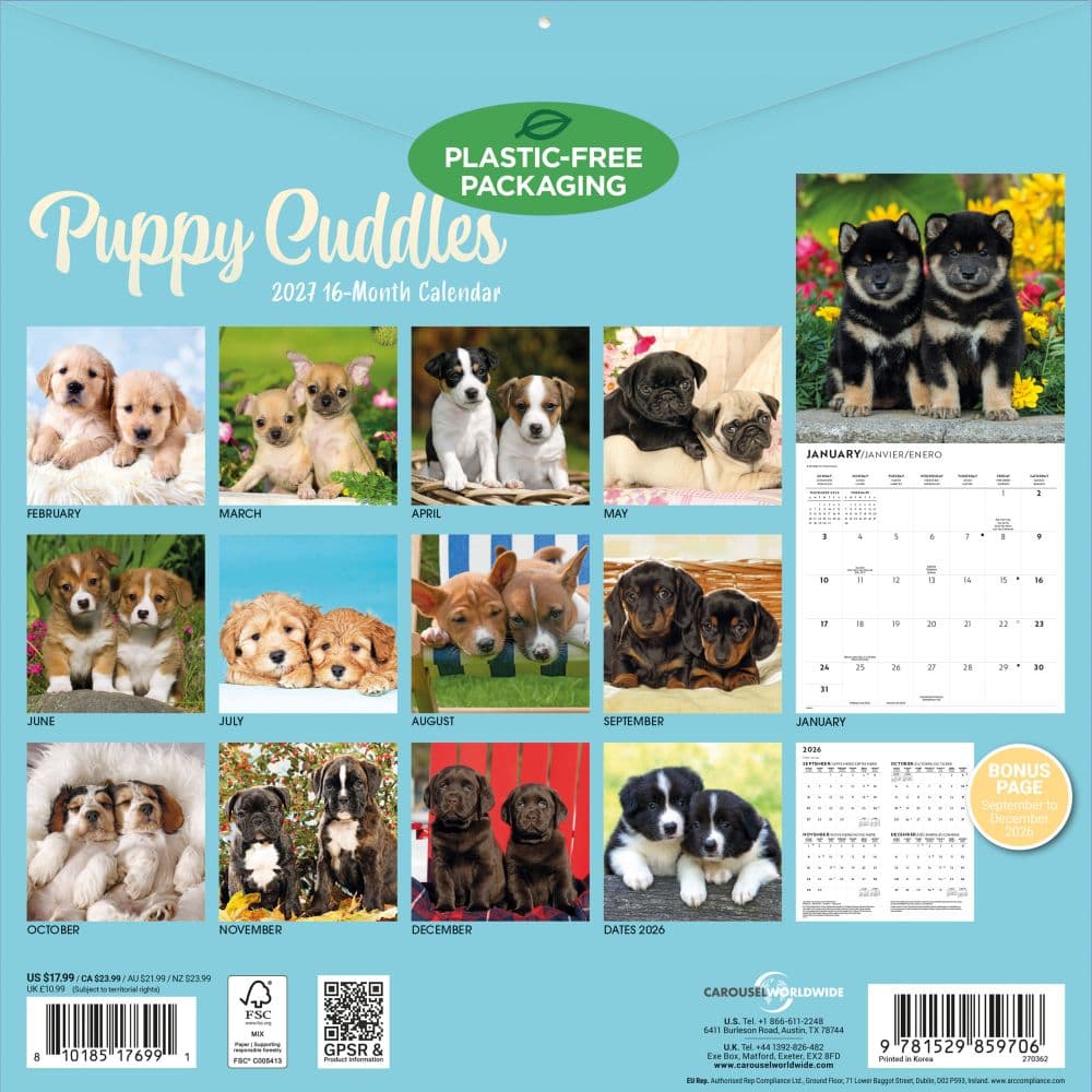 Puppy Pals Plato 2027 Wall Calendar First Alternate Image