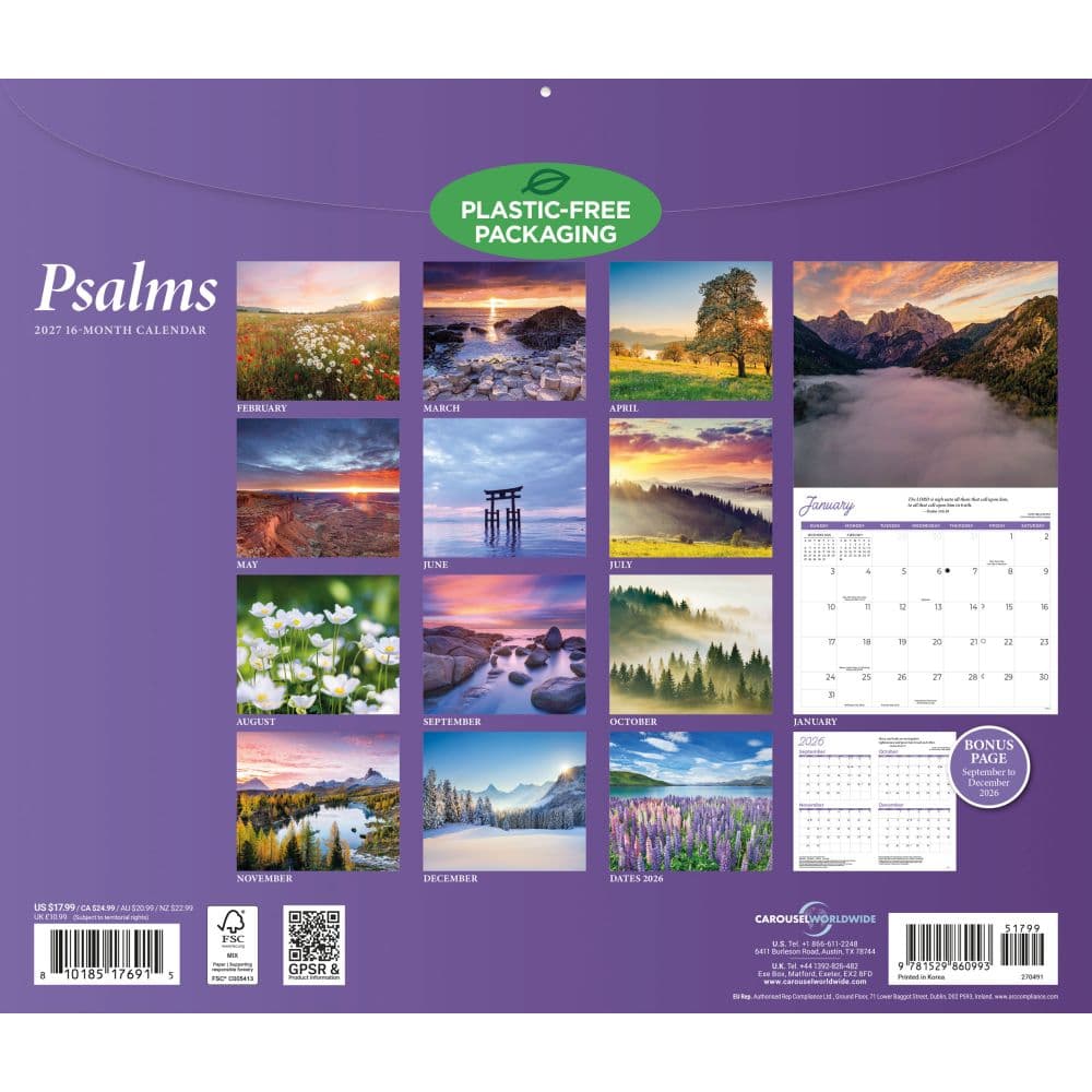 Psalms 2027 Deluxe Wall Calendar First Alternate Image