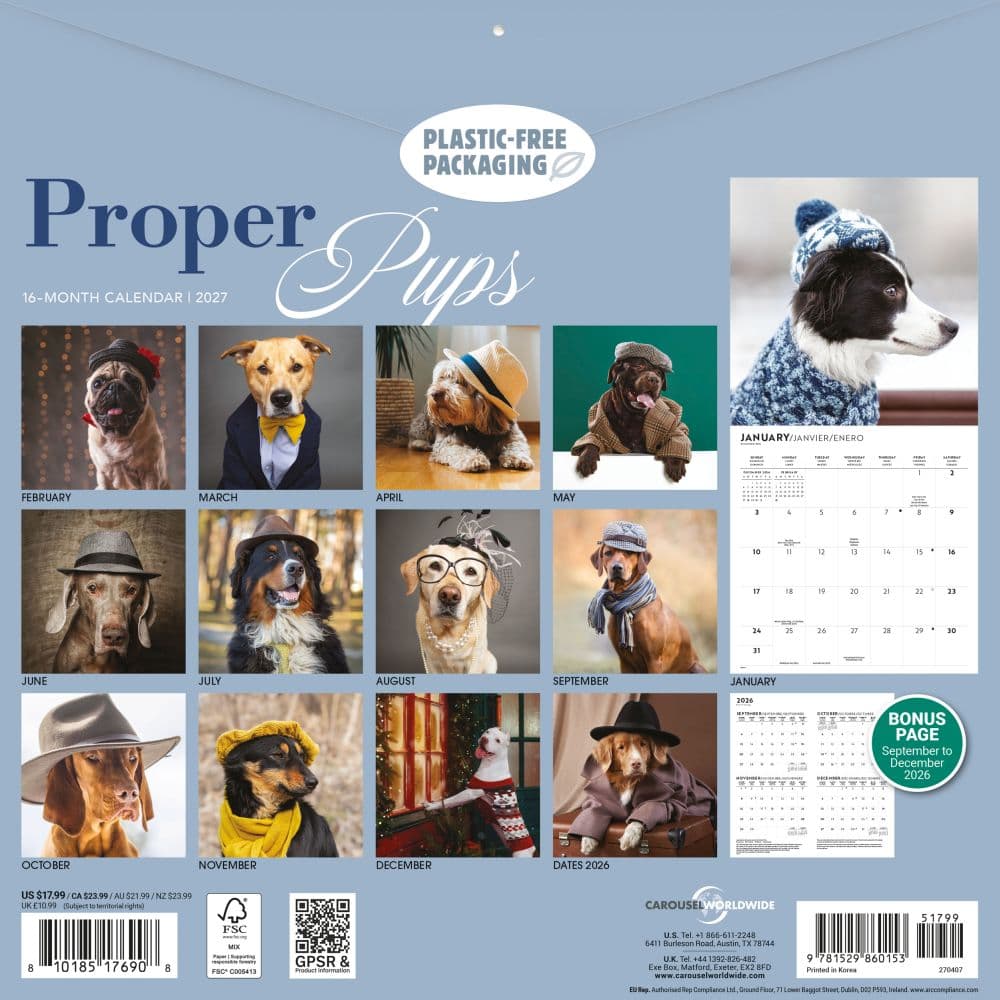 Proper Pups 2027 Wall Calendar First Alternate Image