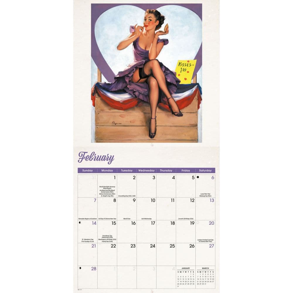 Pin Ups 2027 Mini Wall Calendar Second Alternate Image