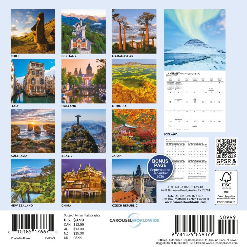 Passport to the World 2027 Mini Wall Calendar First Alternate Image