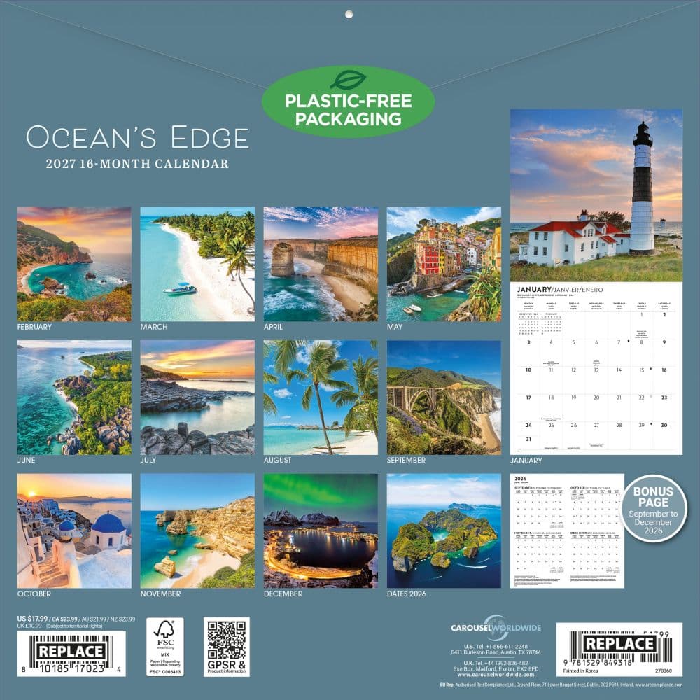 Oceans Edge 2027 Wall Calendar First Alternate Image