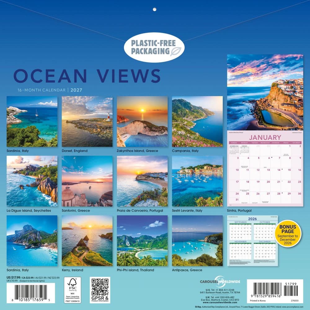 Ocean Views 2027 Wall Calendar First Alternate Image