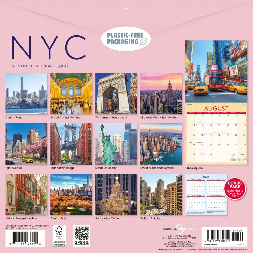 NYC 2027 Wall Calendar First Alternate Image