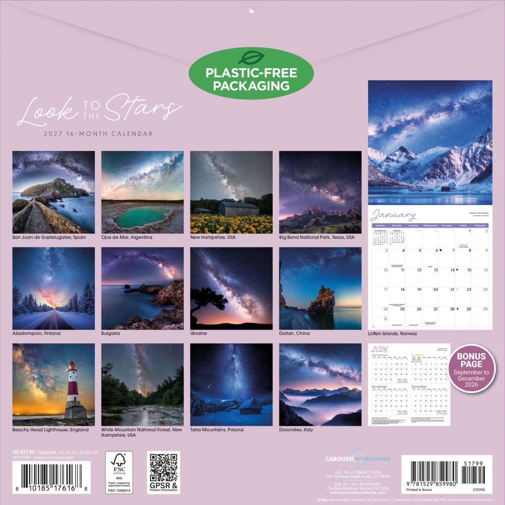 Look to the Stars 2027 Wall Calendar First Alternate Image
