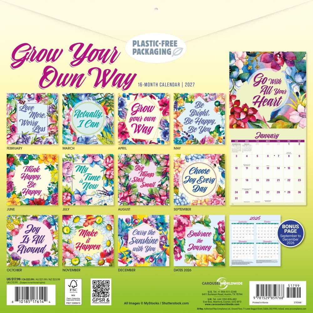 Grow Your Own Way 2027 Wall Calendar by Bonnie Marcus First Alternate Image
