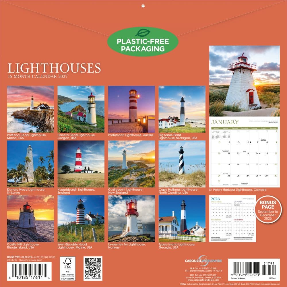Lighthouses 2027 Wall Calendar First Alternate Image