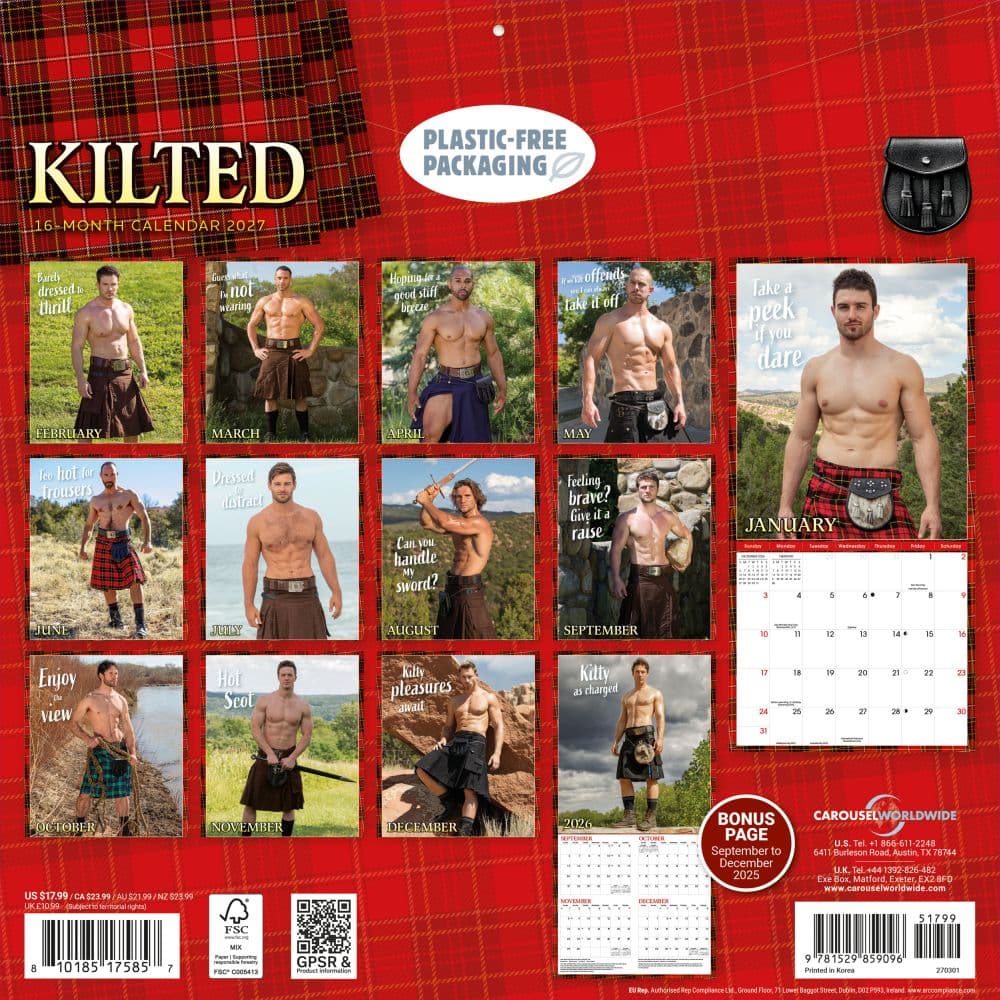 Kilty Pleasures 2027 Wall Calendar First Alternate Image