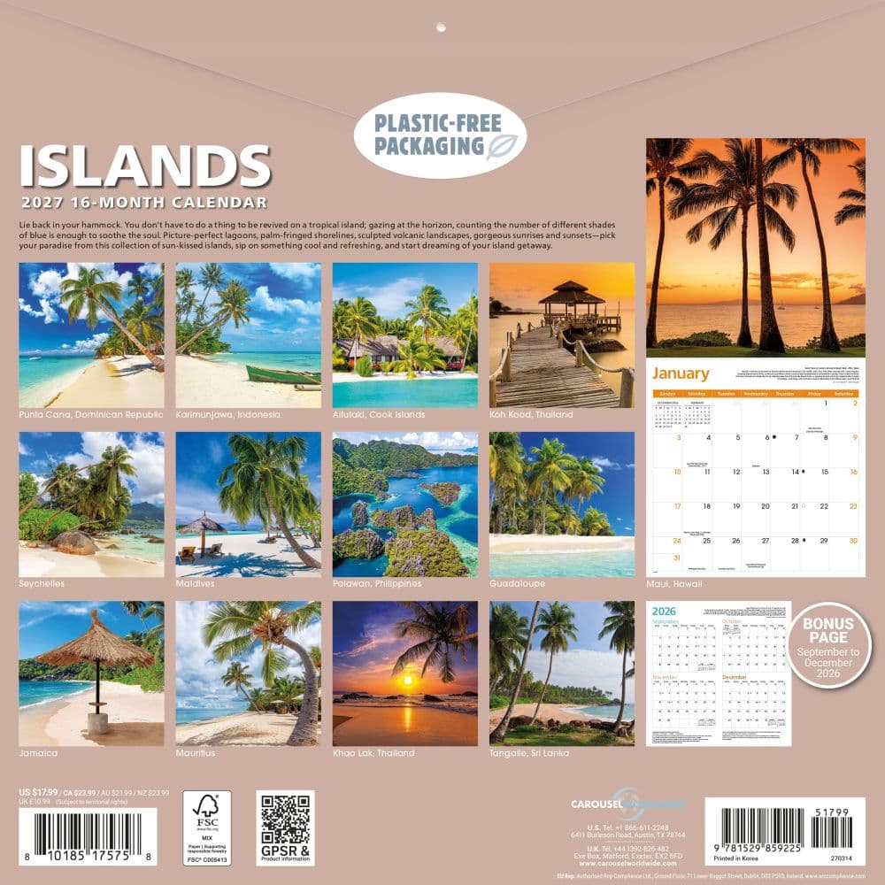 Islands 2027 Wall Calendar First Alternate Image