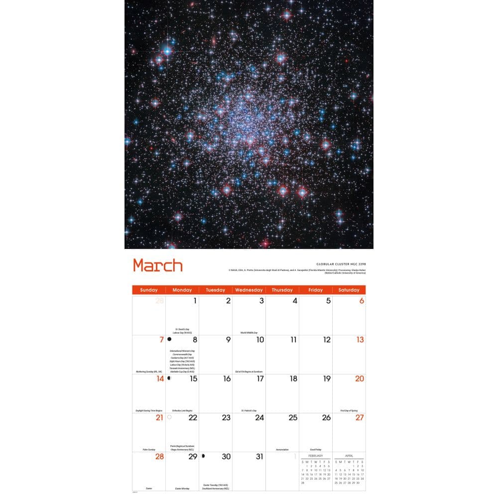 Hubble Space 2027 Wall Calendar Second Alternate Image