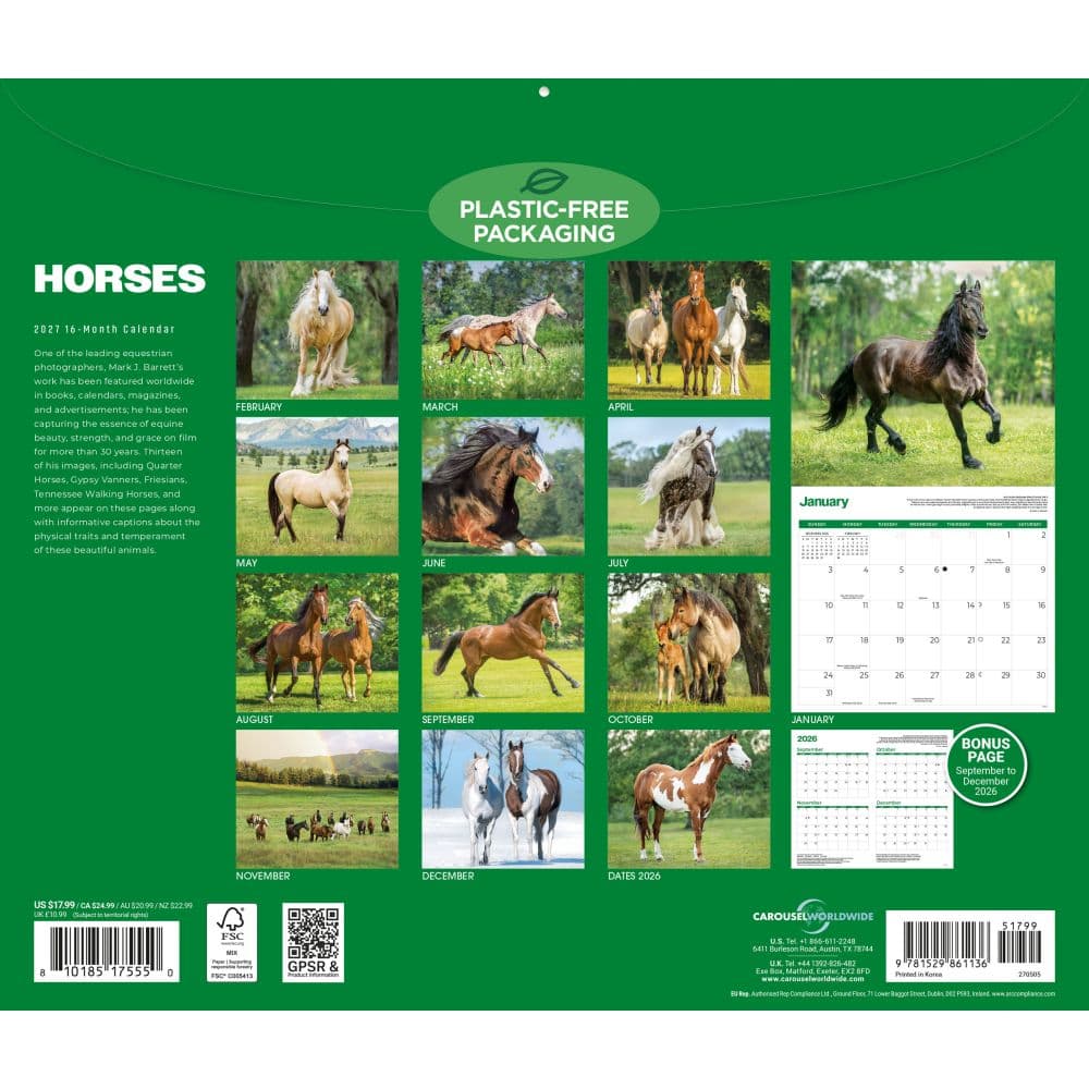 Horses 2027 Deluxe Wall Calendar First Alternate Image