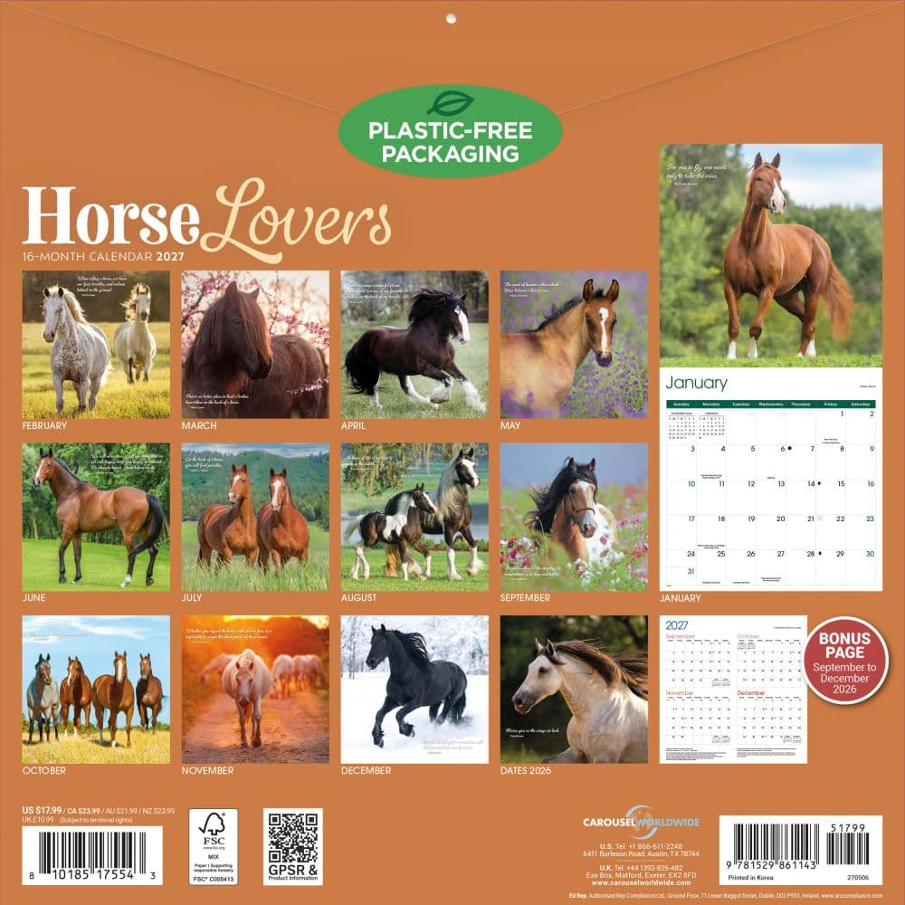 Horse Lovers 2027 Wall Calendar First Alternate Image