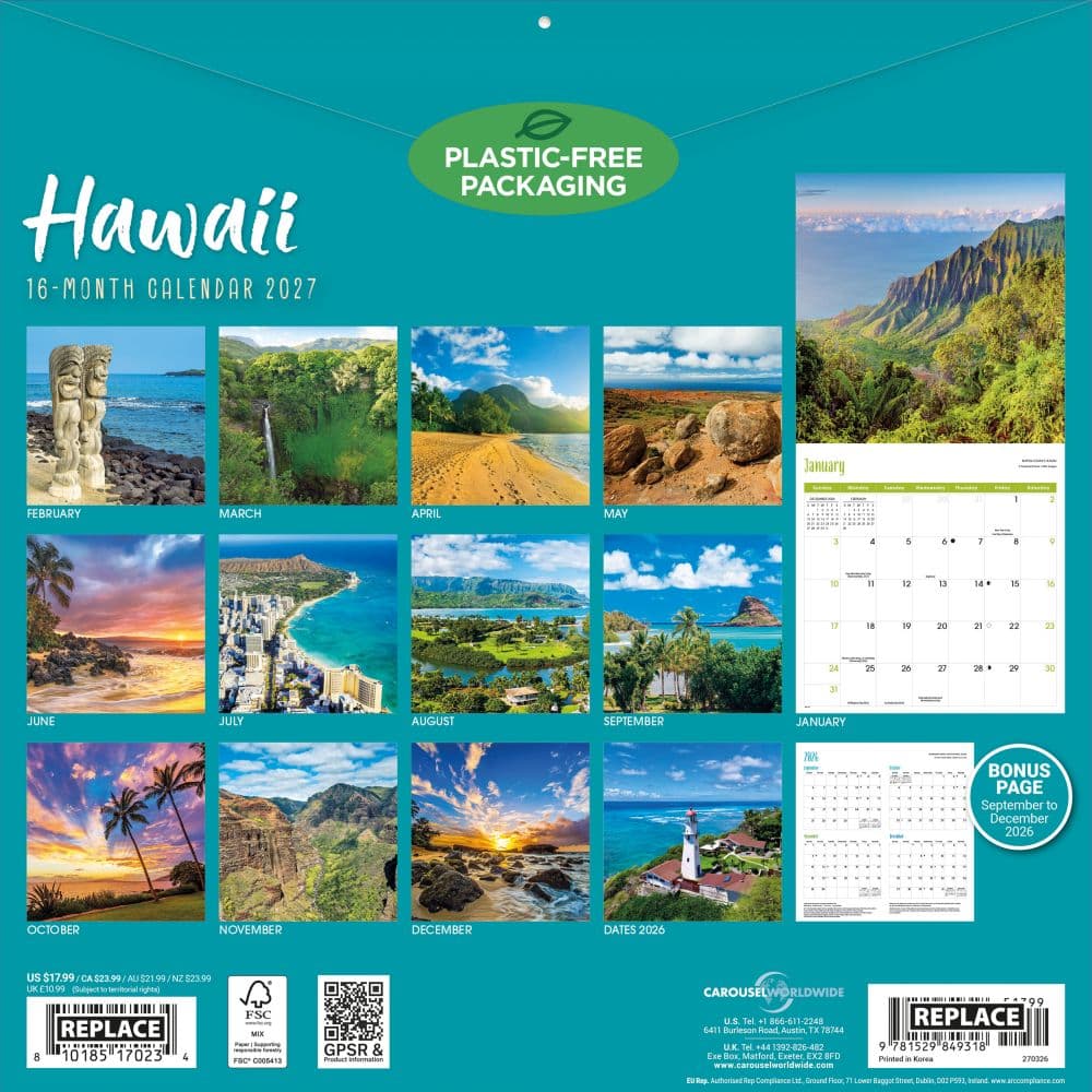 Hawaii 2027 Wall Calendar First Alternate Image