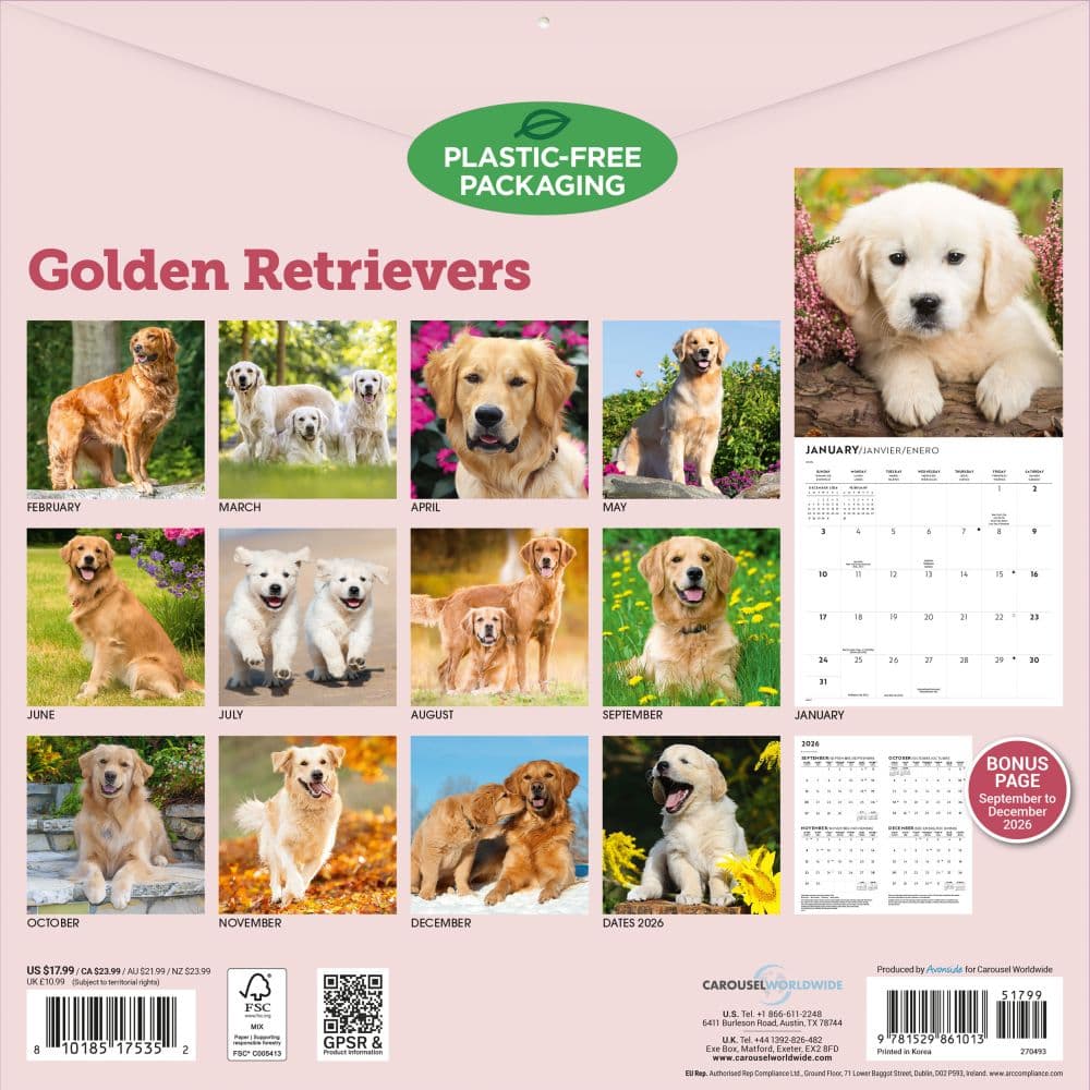 Golden Retrievers 2027 Wall Calendar First Alternate Image