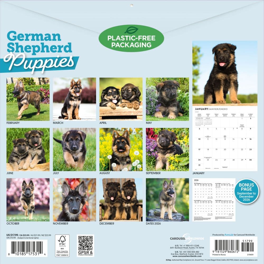 German Shepherd Puppies 2027 Wall Calendar First Alternate Image