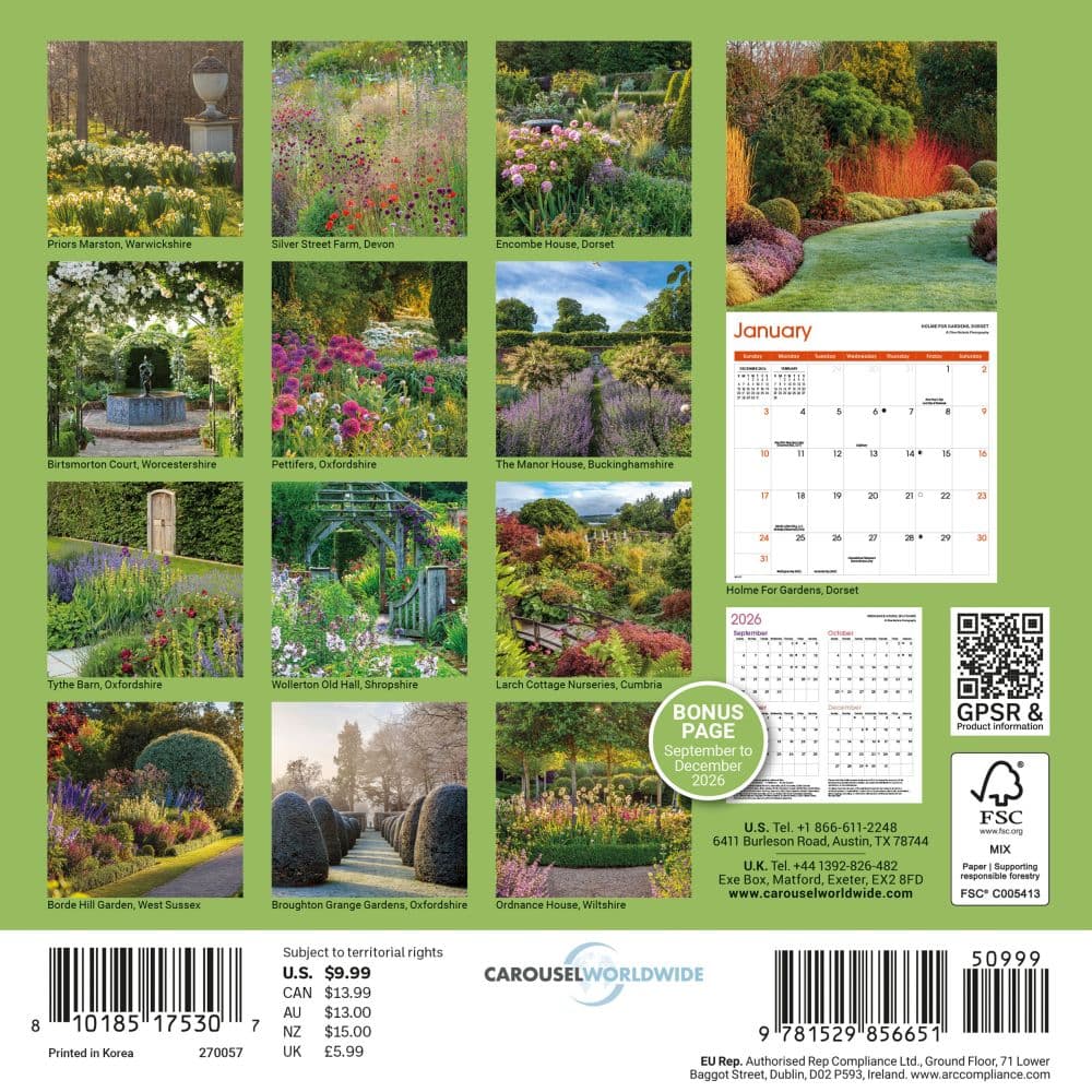Gardens 2027 Mini Wall Calendar First Alternate Image