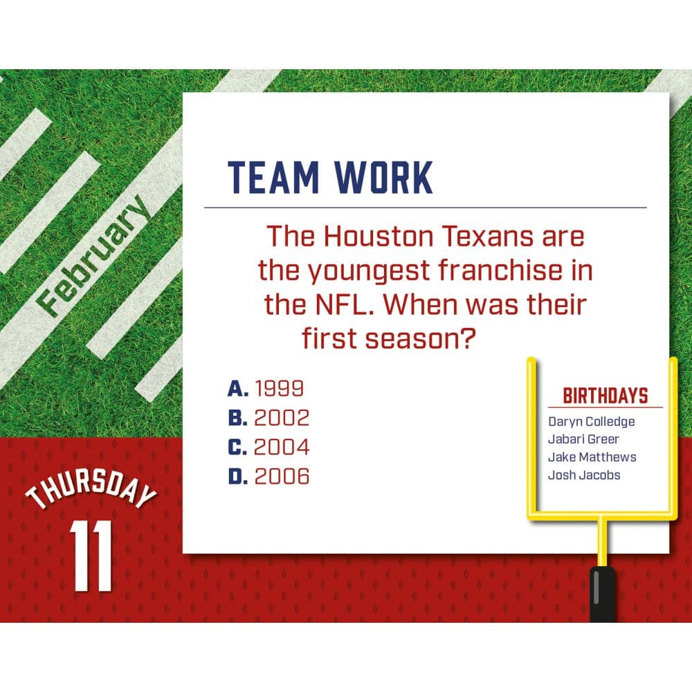 Football Trivia 2027 Page-a-Day Desk Calendar Second Alternate Image