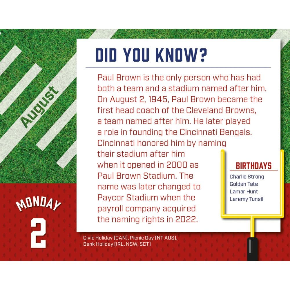 Football Trivia 2027 Page-a-Day Desk Calendar Third Alternate Image