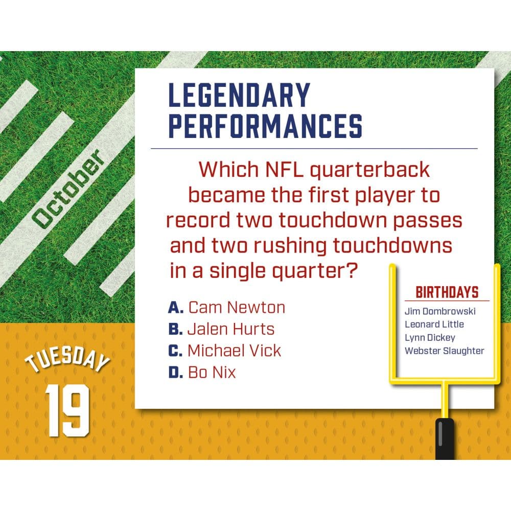Football Trivia 2027 Page-a-Day Desk Calendar Fourth Alternate Image