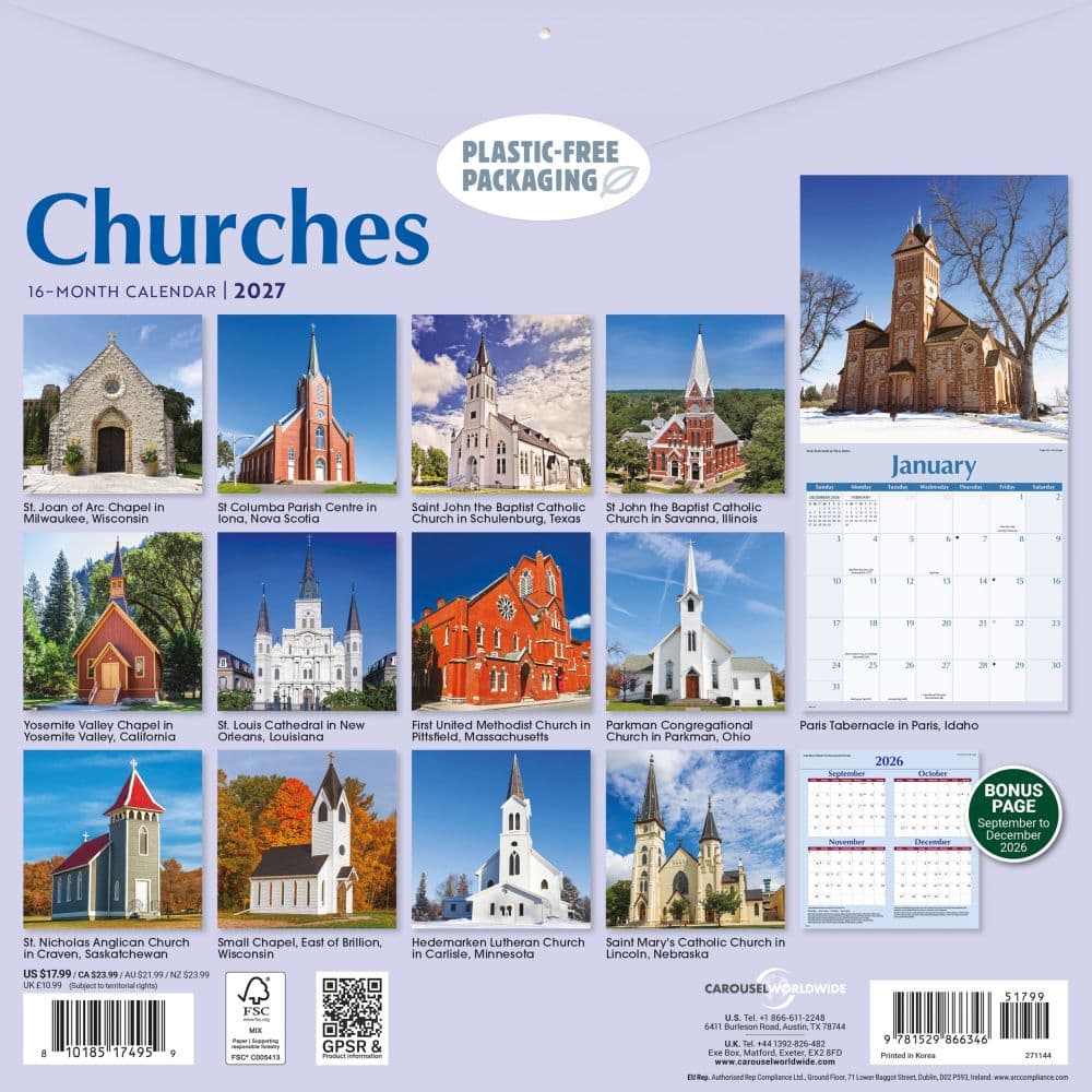 Churches 2027 Wall Calendar First Alternate Image