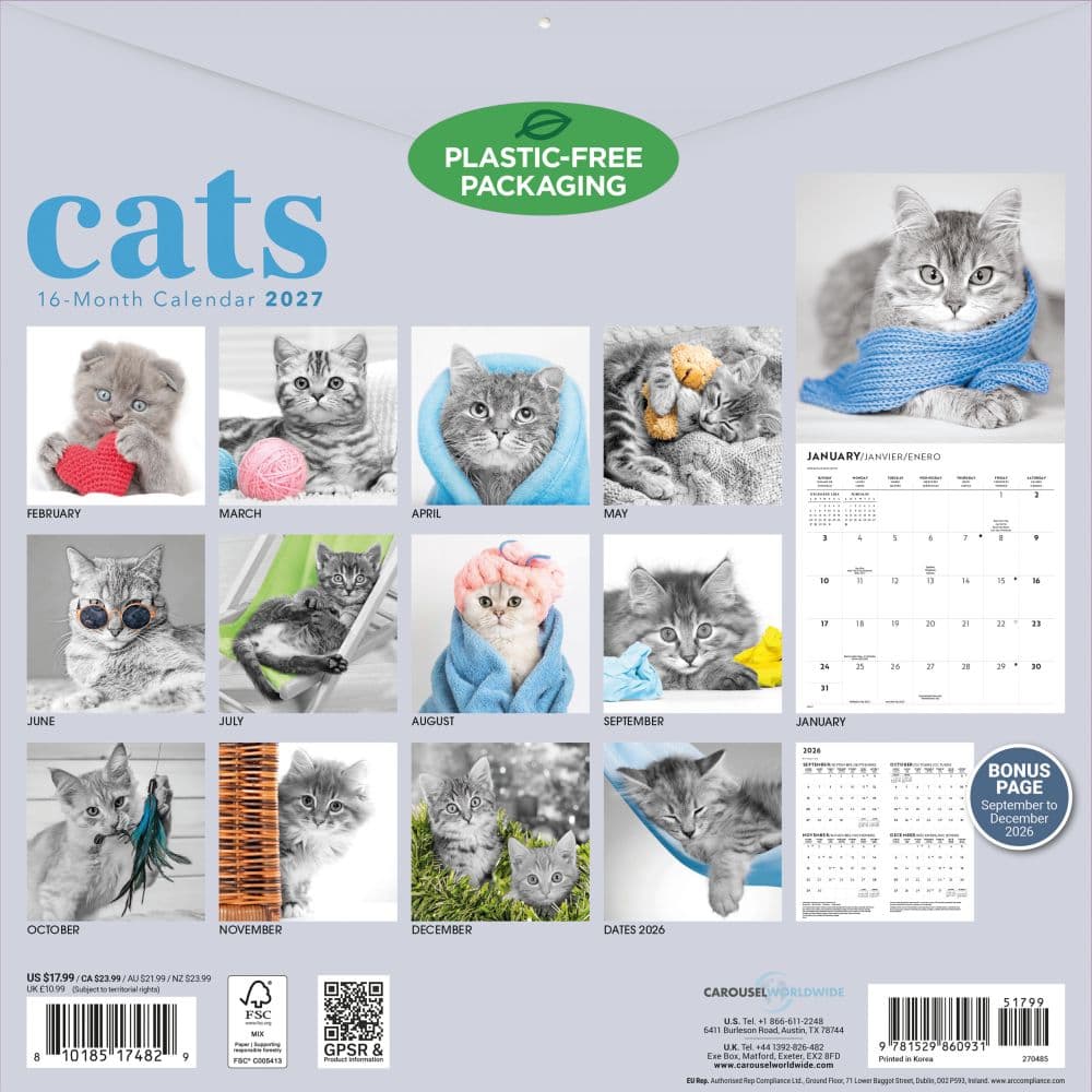 Classic Cats 2027 Wall Calendar First Alternate Image