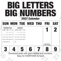 image Big Letters Big Numbers 2027 Wall Calendar Main Product Image
