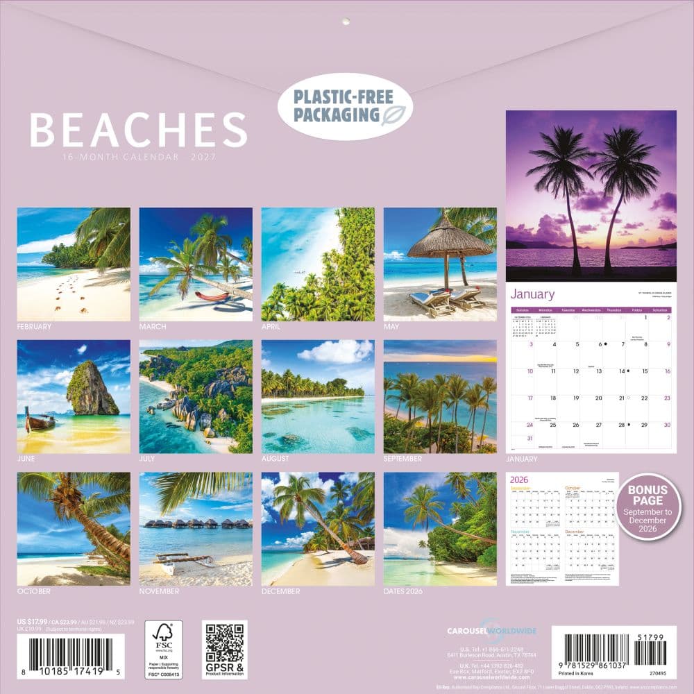 Beaches 2027 Wall Calendar First Alternate Image