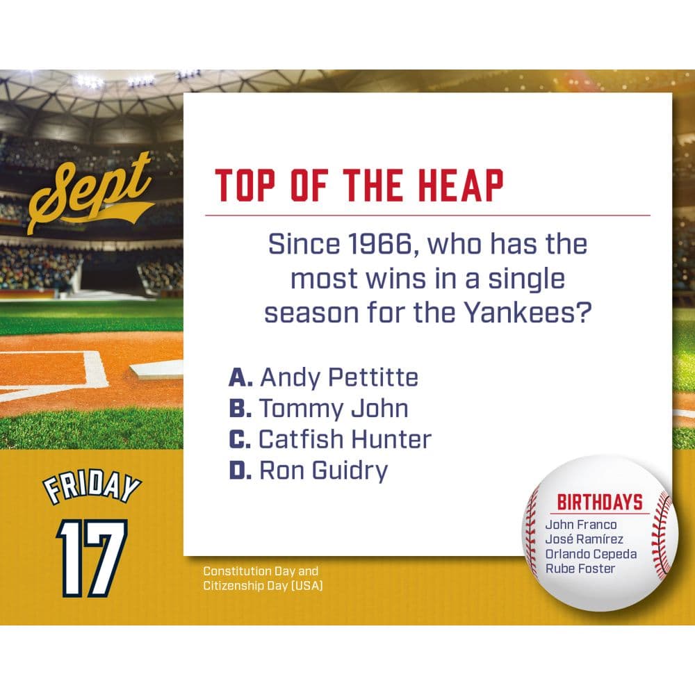 Baseball Trivia 2027 Page-a-Day Desk Calendar Fourth Alternate Image
