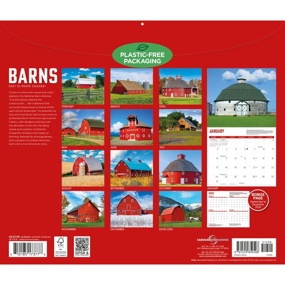 Barns 2027 Deluxe Wall Calendar First Alternate Image