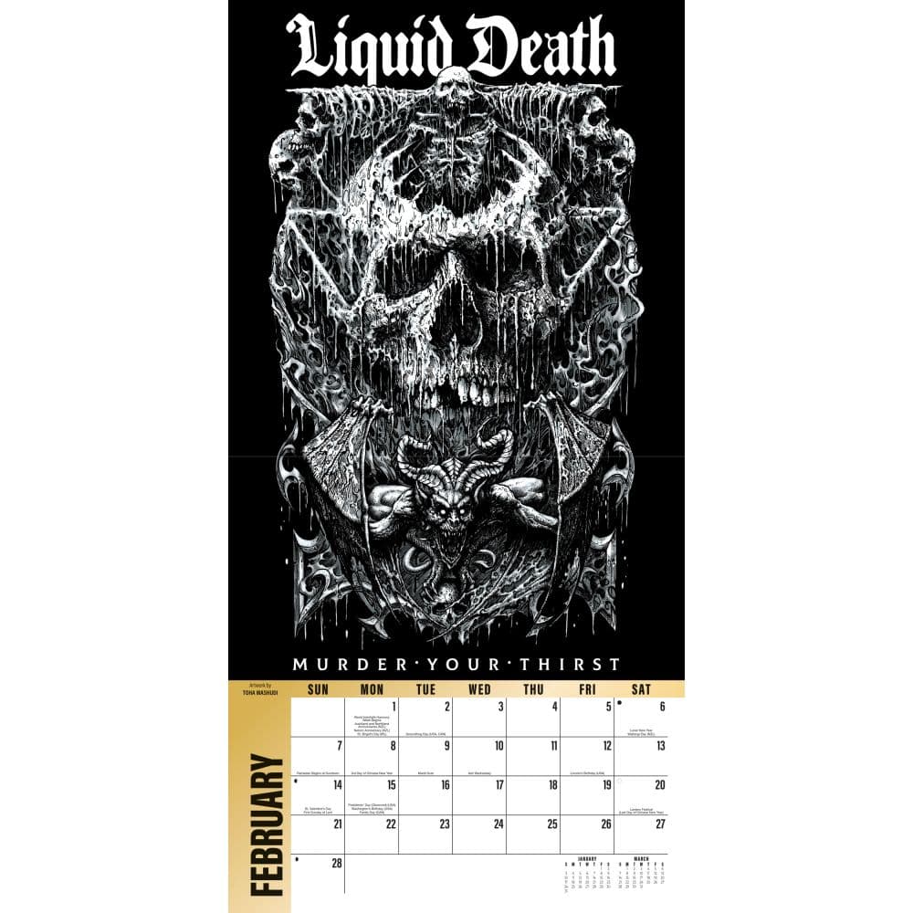 Liquid Death 2027 Wall Calendar Second Alternate Image