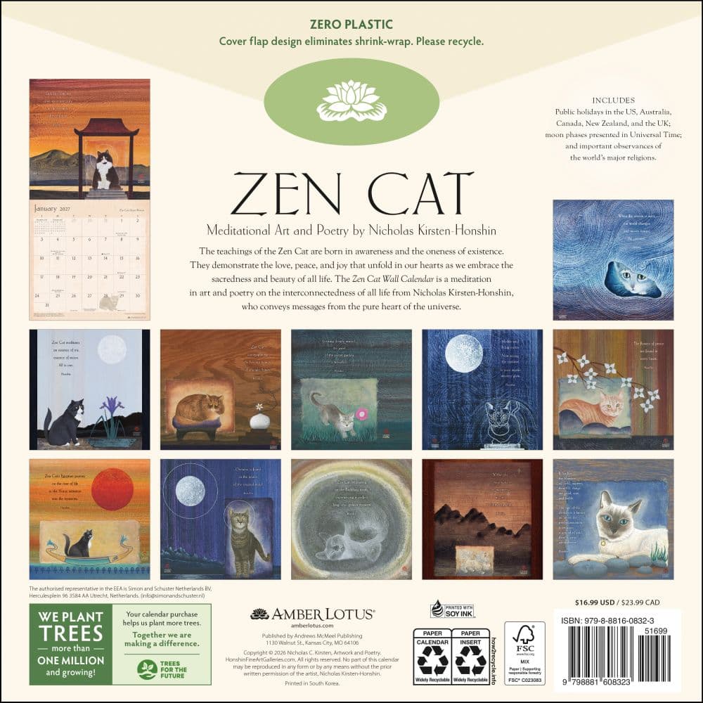 Zen Cat 2027 Wall Calendar First Alternate Image