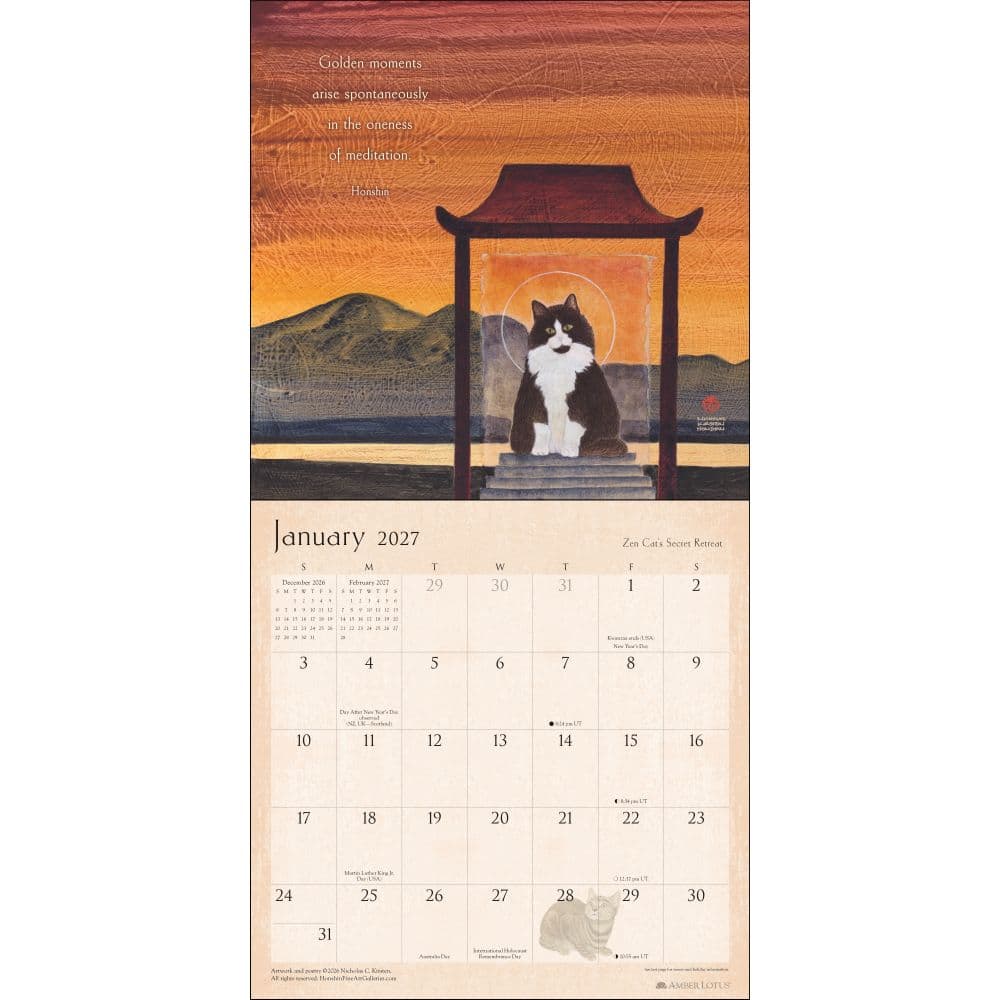 Zen Cat 2027 Wall Calendar Second Alternate Image