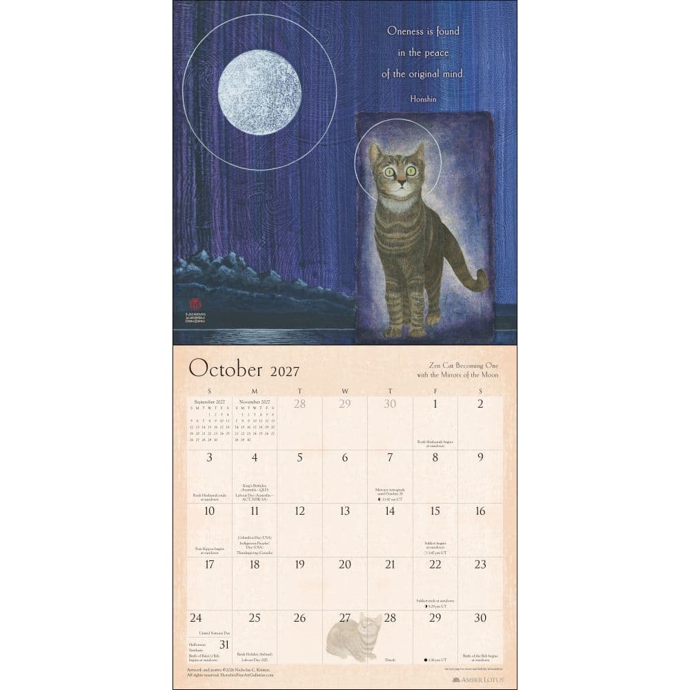 Zen Cat 2027 Wall Calendar Fourth Alternate Image