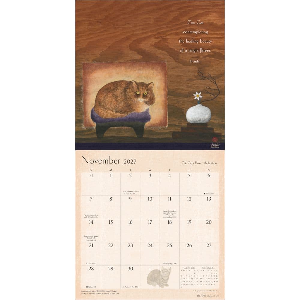 Zen Cat 2027 Wall Calendar Fifth Alternate Image