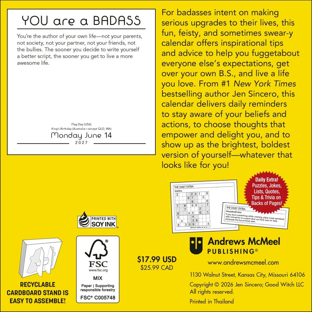 You Are a Badass 2027 Desk Calendar First Alternate Image